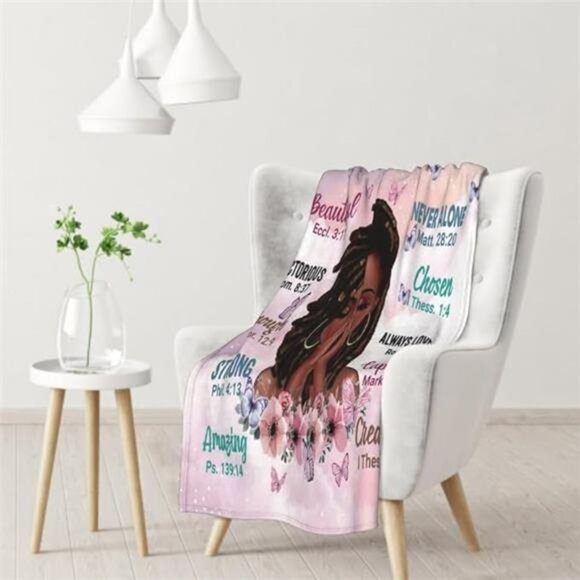 Inspirational Throw Blanket Fleece Soft Cozy Bedroom Gift for Women Girls 50x60 - Picture 7 of 8